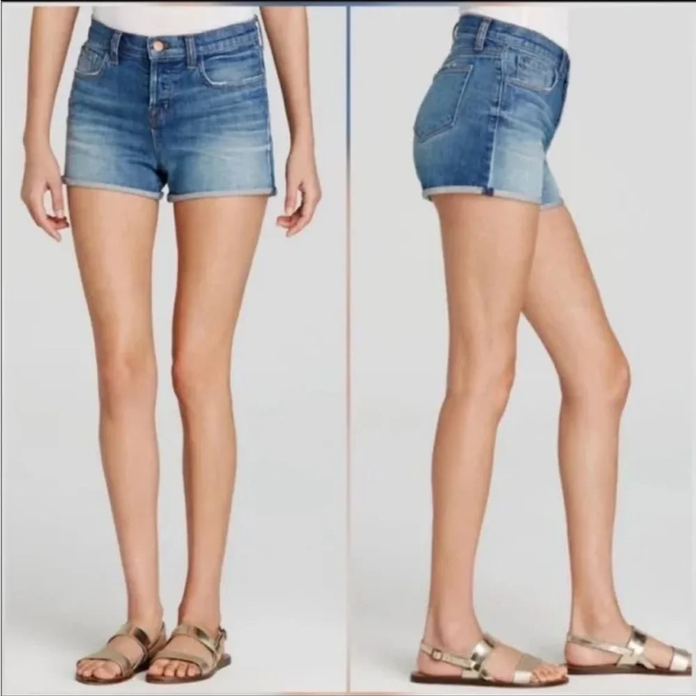 [J BRAND] Gracie High-Rise Cuffed Denim Shorts in ‘Jagger’ - Picture 2 of 11
